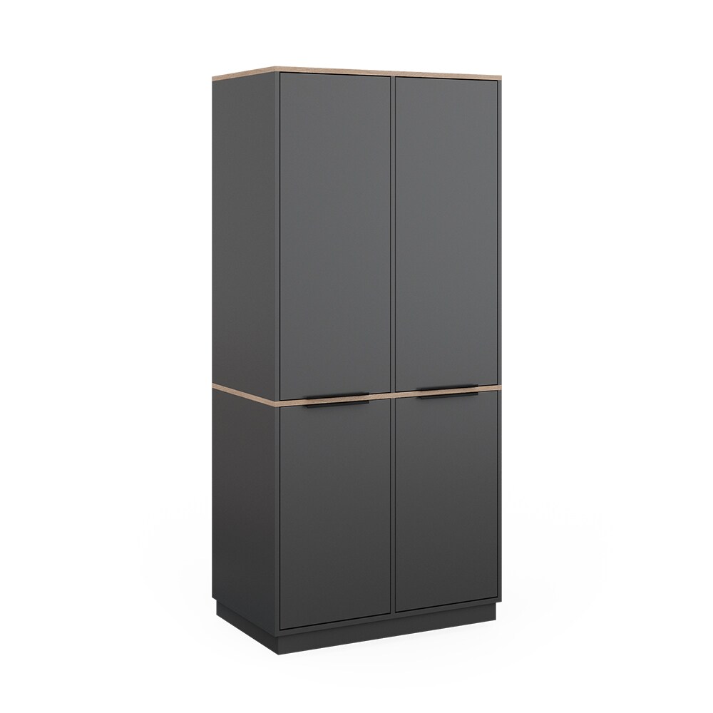 Vicco Schrank Betti 82 x 179 cm, Anthrazit Sonoma, 4-türig, Schlafzimmer