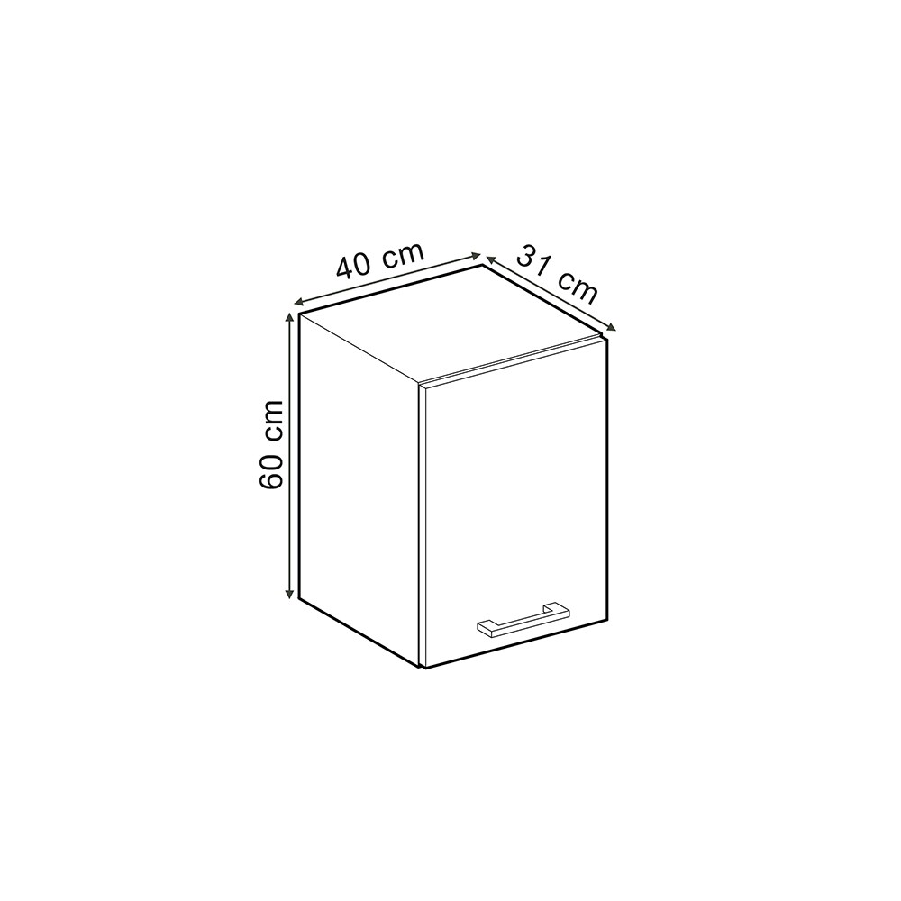 Vicco Hängeschrank R-Line Schwarz Beton Anthrazit 40 cm