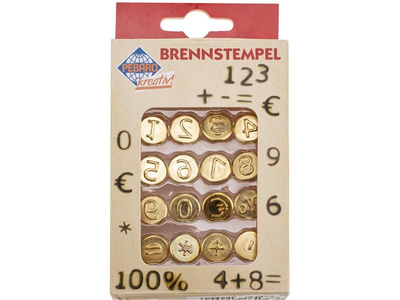 Glorex Brennstempel Zahlen/Zeichen 16-teilig Stempel zu Brandmalkolben