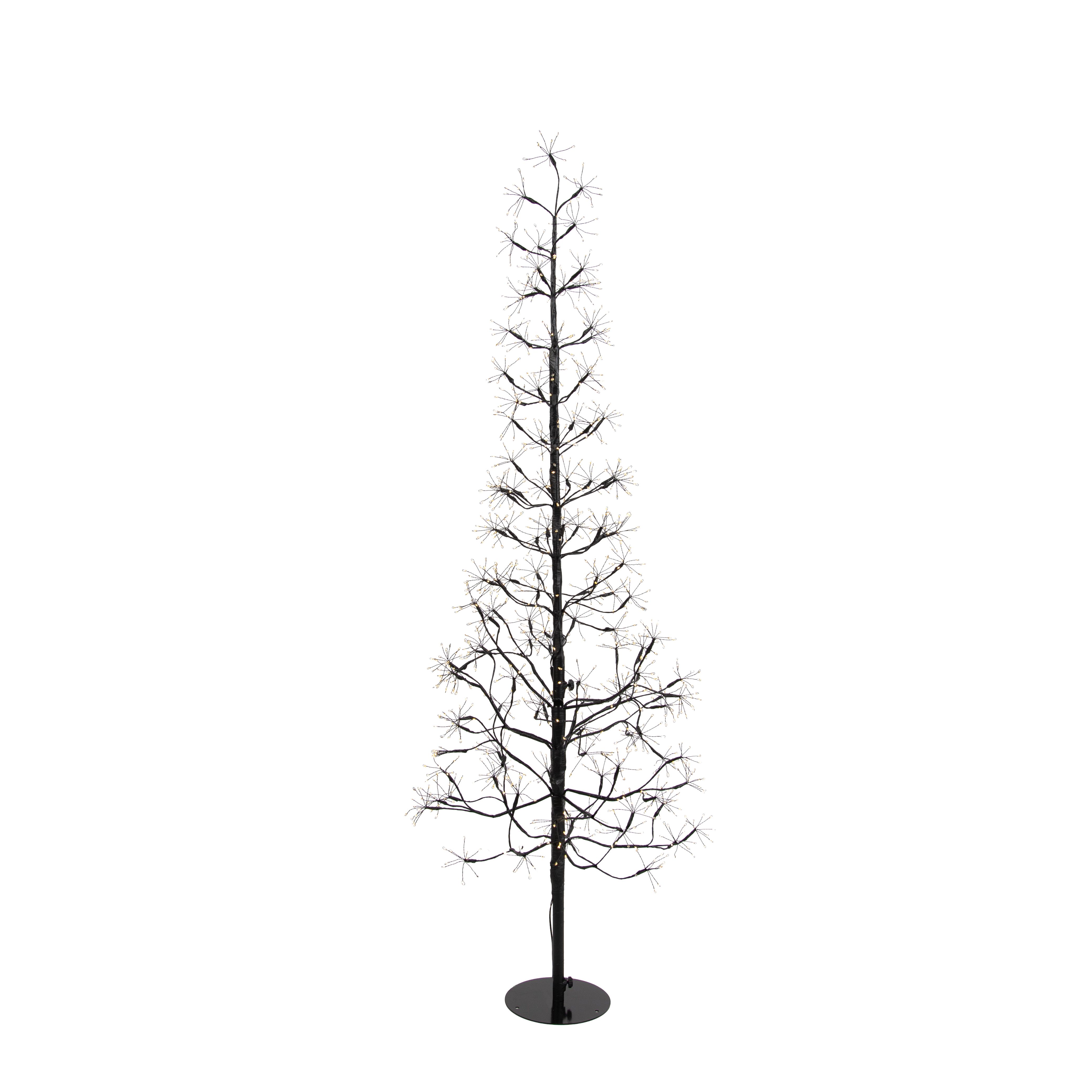 Kerst vloerlamp zwart boom 150cm incl. LED met timer IP44 - Caspar