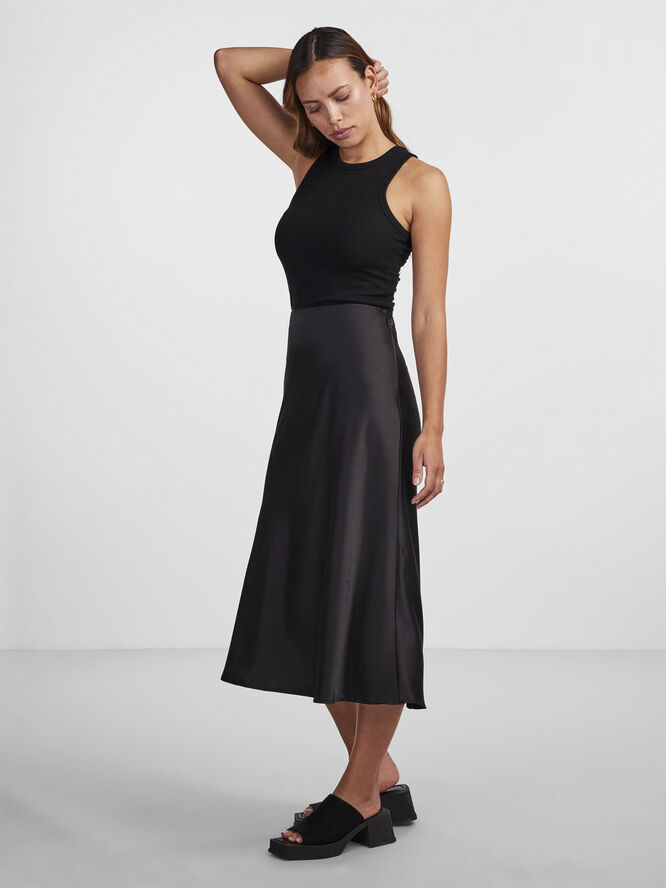 YAS YASPELLA HW MIDI SKIRT S. NOOS Sort
