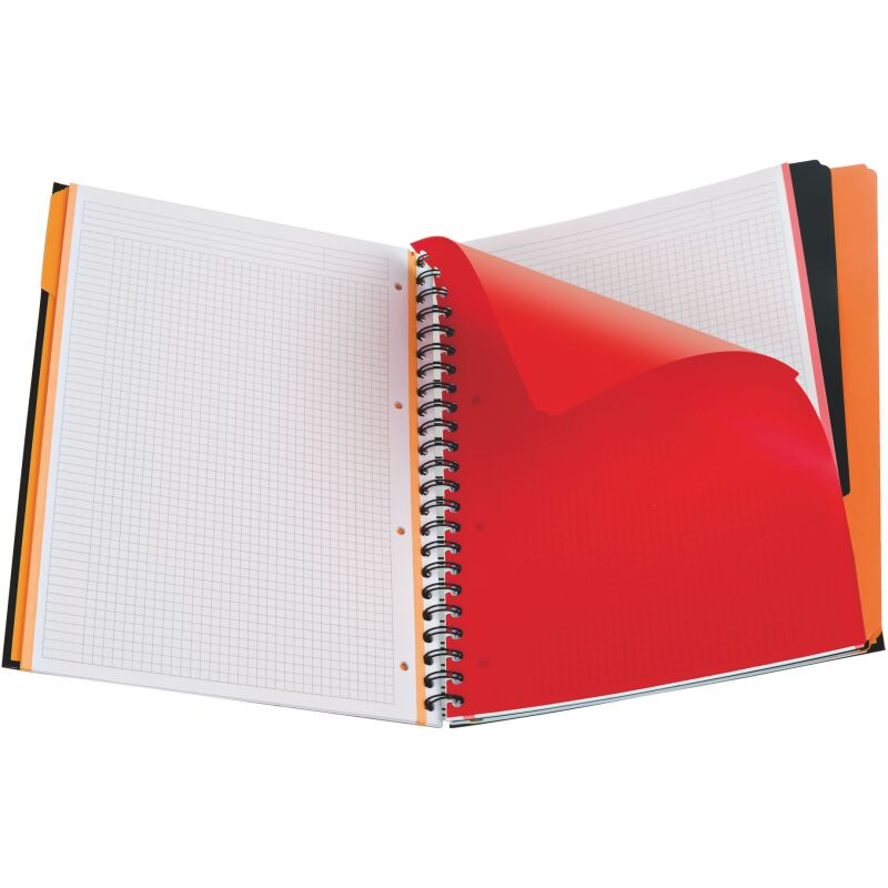 Cahier spirale Filingbook Oxford International A+ 23,3 x 29,8 cm - perforé 4 trous - petits carreaux - 200 pages