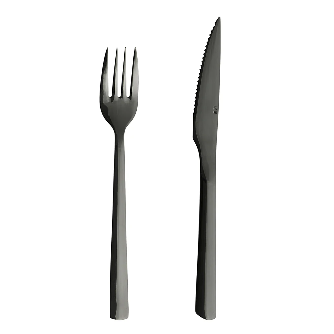 RAW  Steaksæt, 8 dele - sort