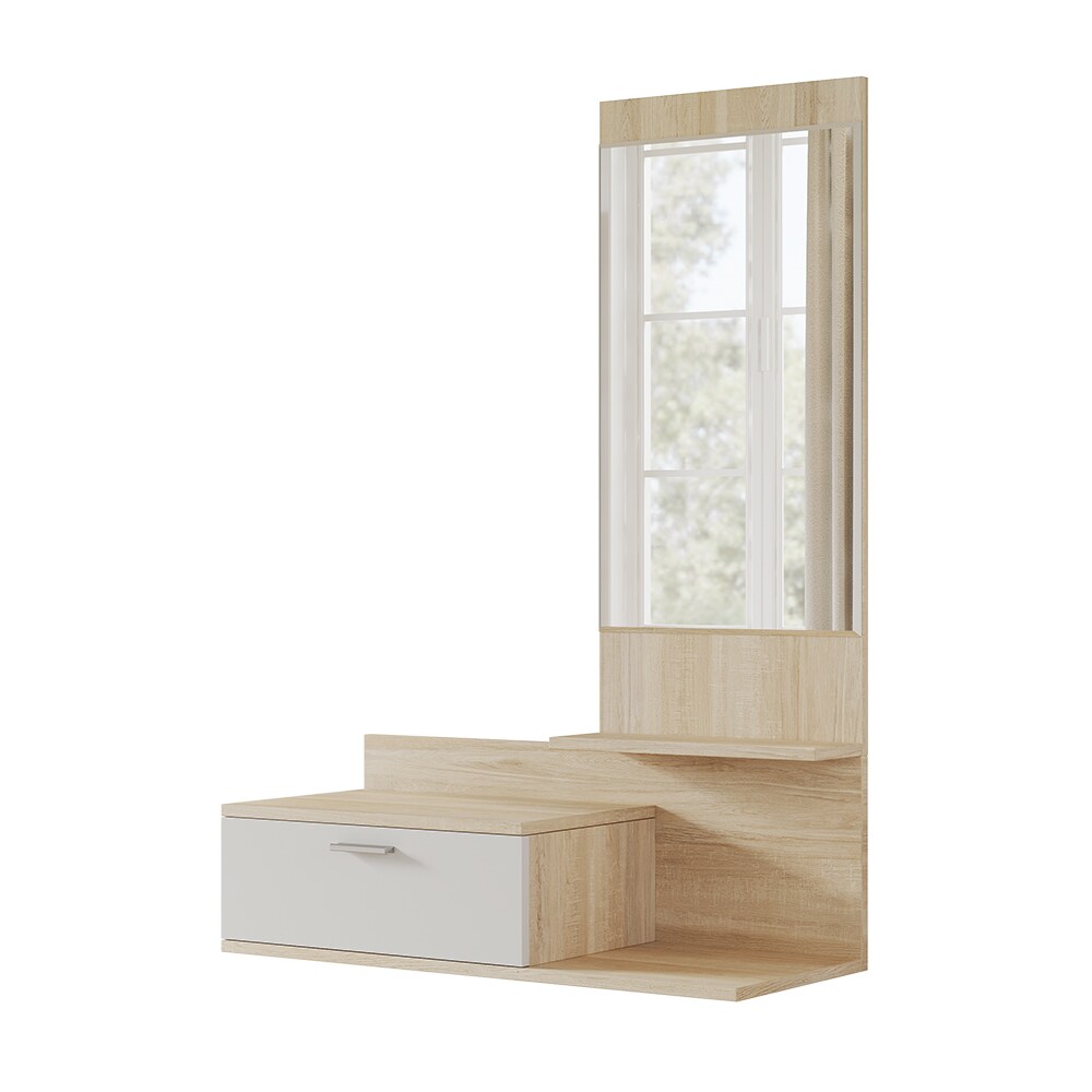 Vicco Flurgarderobe Ballin Eiche 98 x 140,5 cm, mit Spiegel, Wandgarderobe, Flur