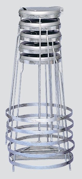 PROREGAL Stapelbare afvalbak met kunststof deksel, stationair, 120 liter, HxBxD 96 x 60 x 60 cm, staal, thermisch verzinkt