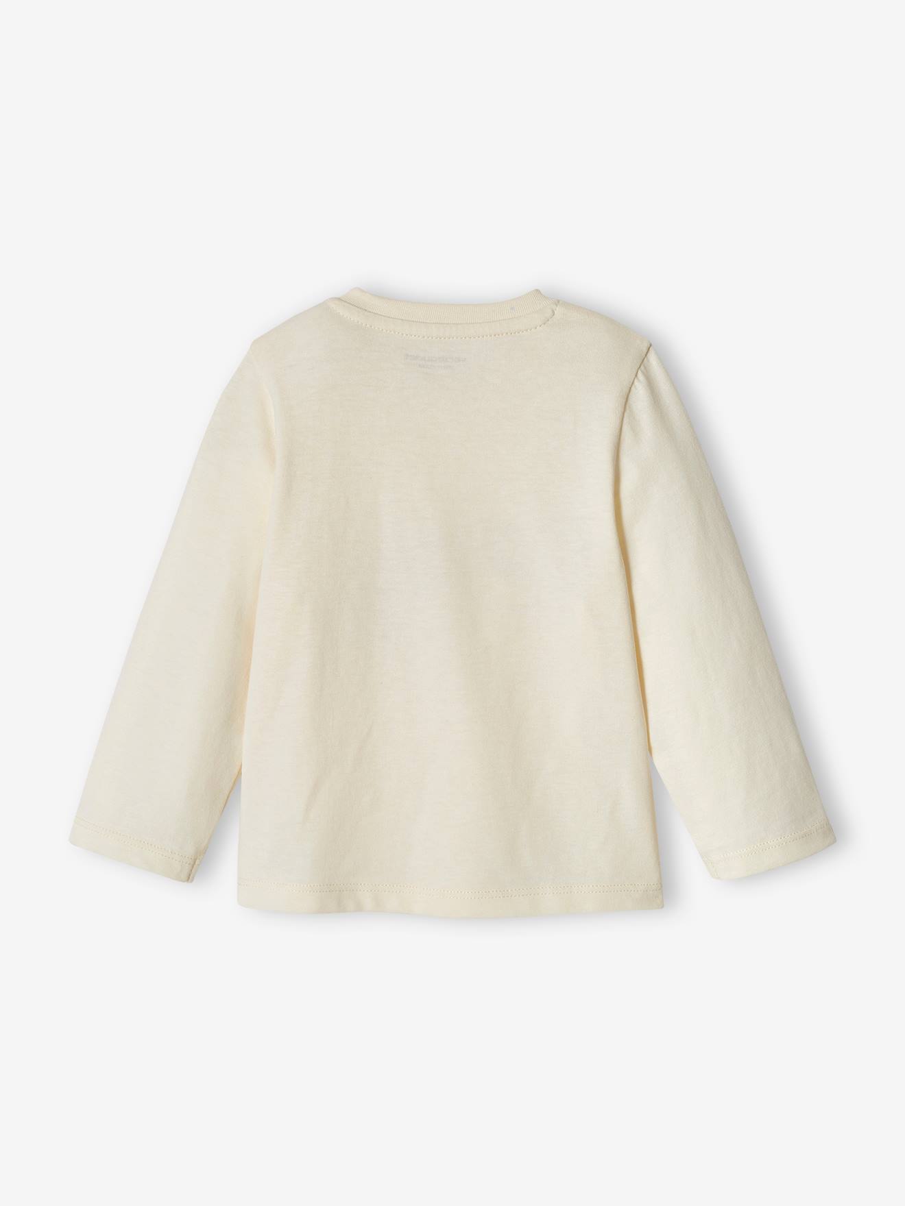 Conjunto de 2 camisetas básicas para bebê com estampa animal e listras, azul-acinzentado.
