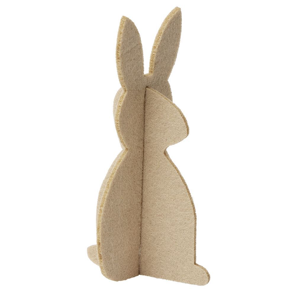 Lapin origami à poser déco Pâques feutrine Ø7,5xH15cm x3