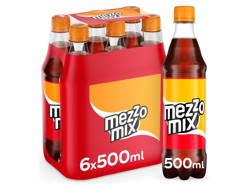 Mezzo Soft-Drinks Orange 6 x 0.5 l Prickelndes Getränk mit Koffein und Orangenaroma