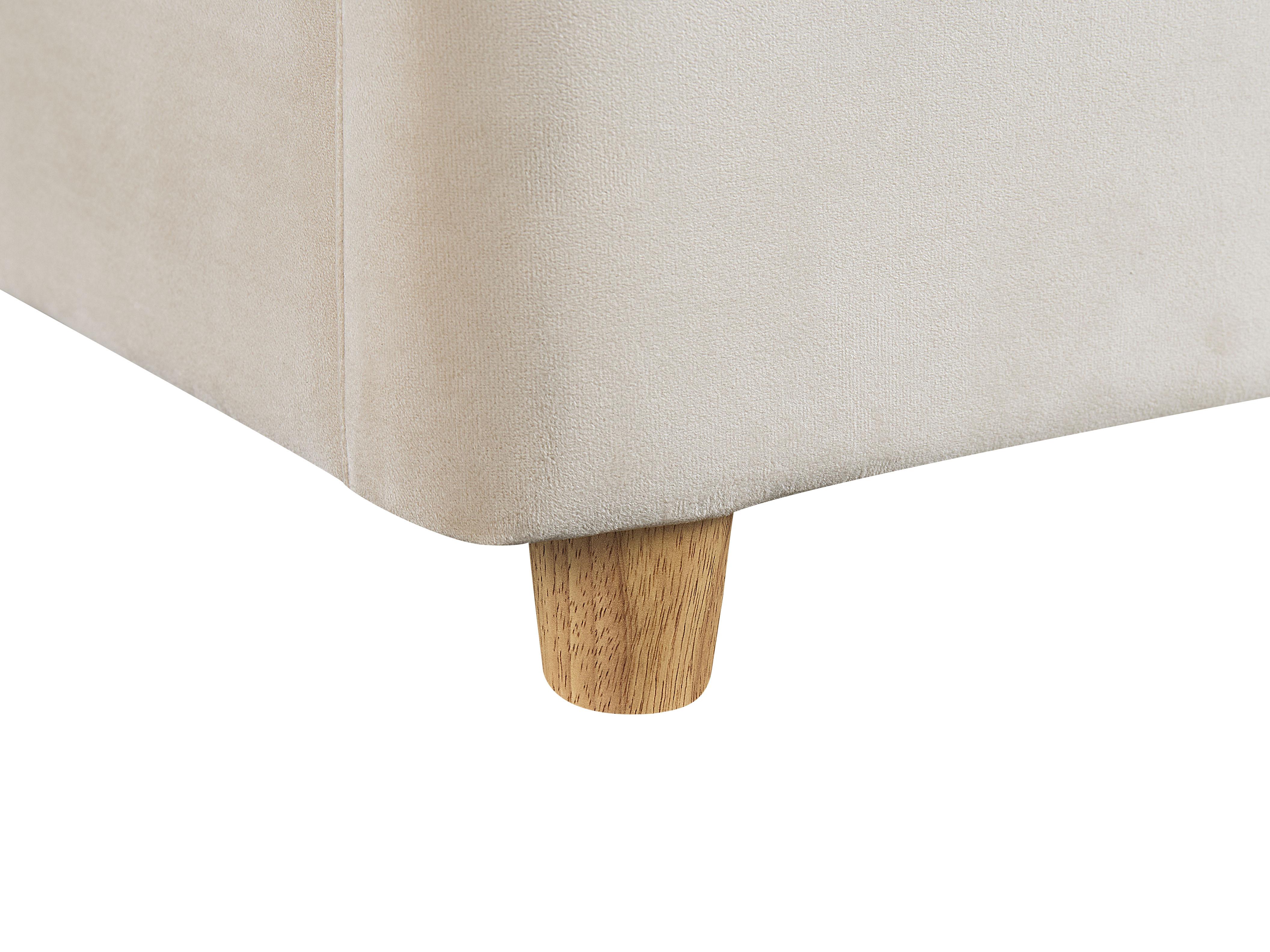Bed met opbergruimte Fluweel BATILLY 180 x 200 cm Lichtbeige