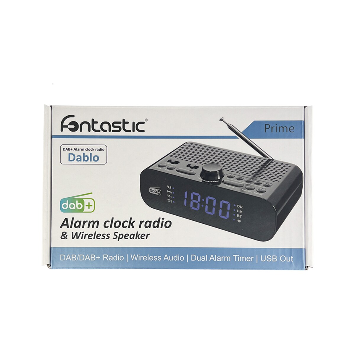 Fontastic DAB+/FM Radiowecker und Drahtloser Lautsprecher sw