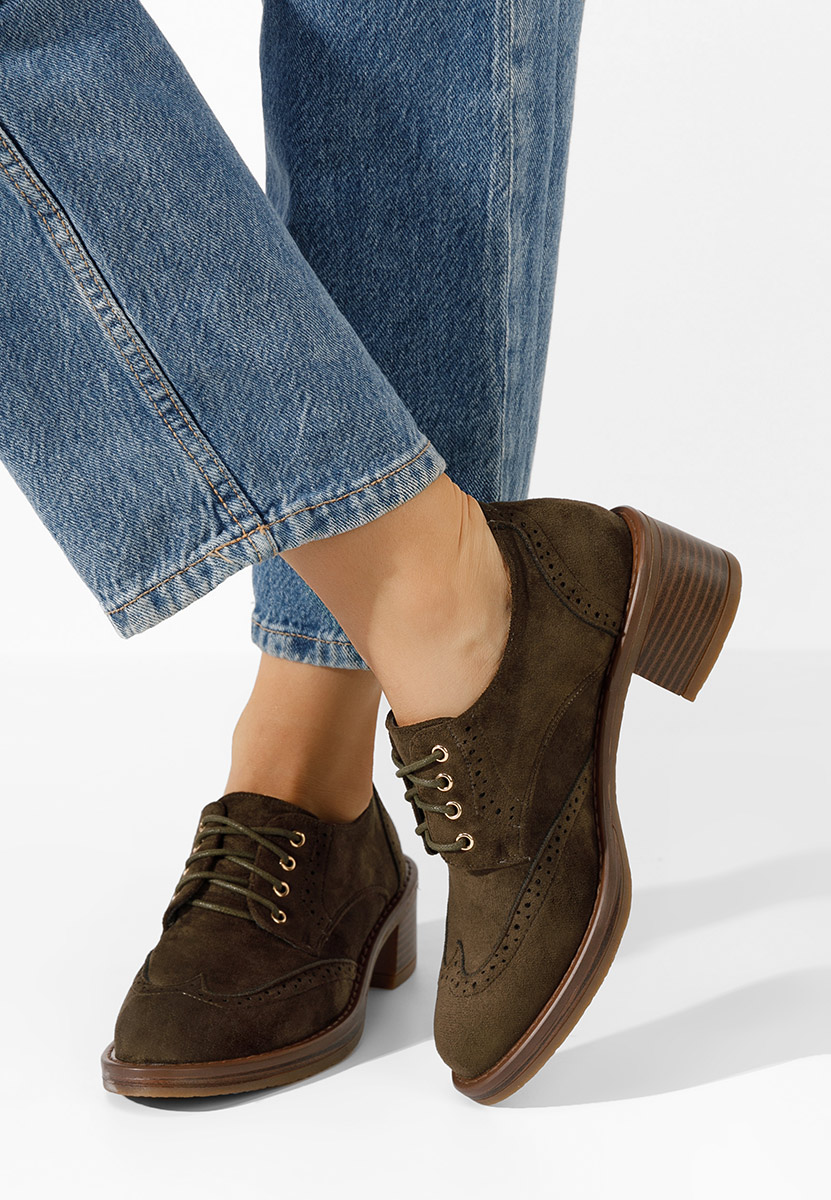 Chaussures à talon et lacets vert Slick