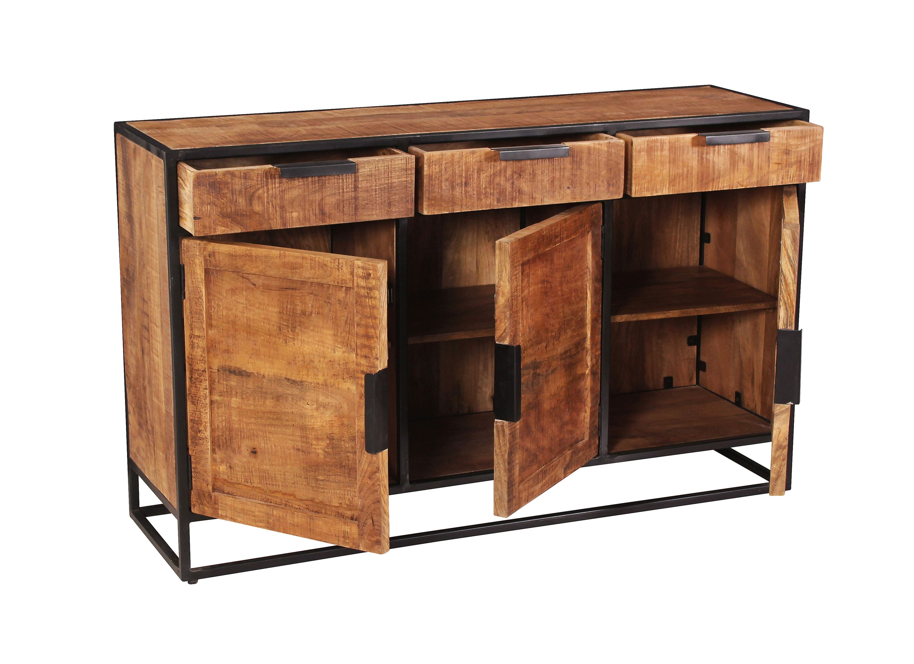 Sideboard Sidney Mangoholz Kommode Wohnzimmer Esszimmer Schubladen Schrank