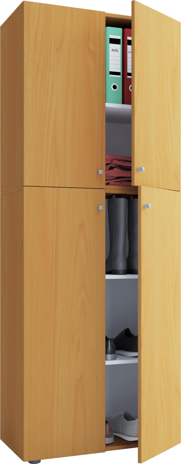 Mehrzweckschrank LONA XXL - Buche - Holz - 184 cm