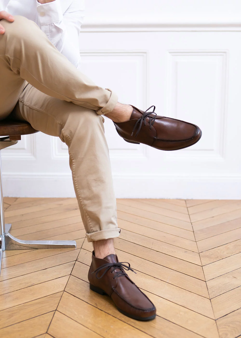 R CHUKKA CUIR CHESNUT