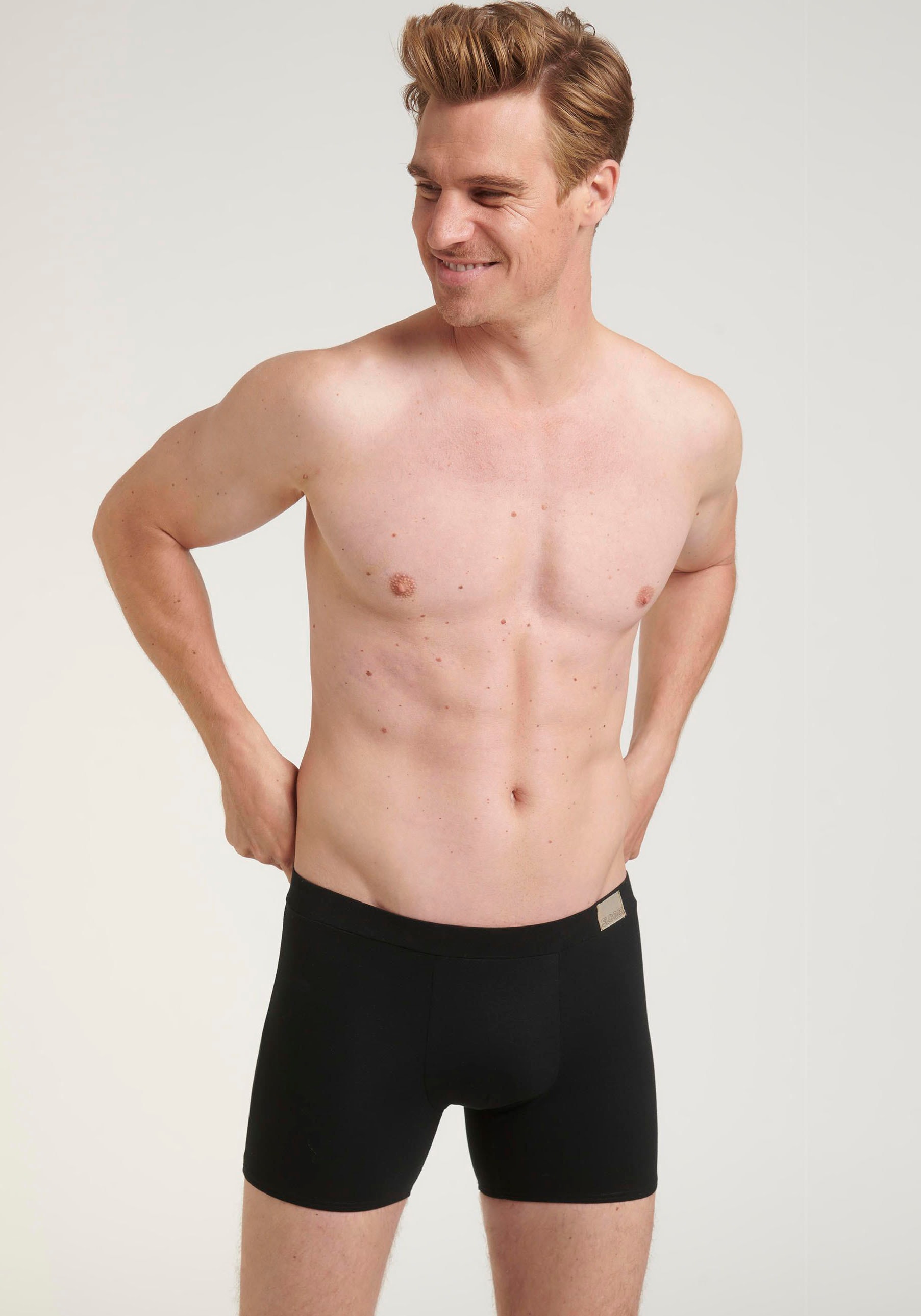 sloggi Boxershorts »Men GO Natural«, 2 Stk. mit langem Bein, eng anliegend. ohne Eingriff