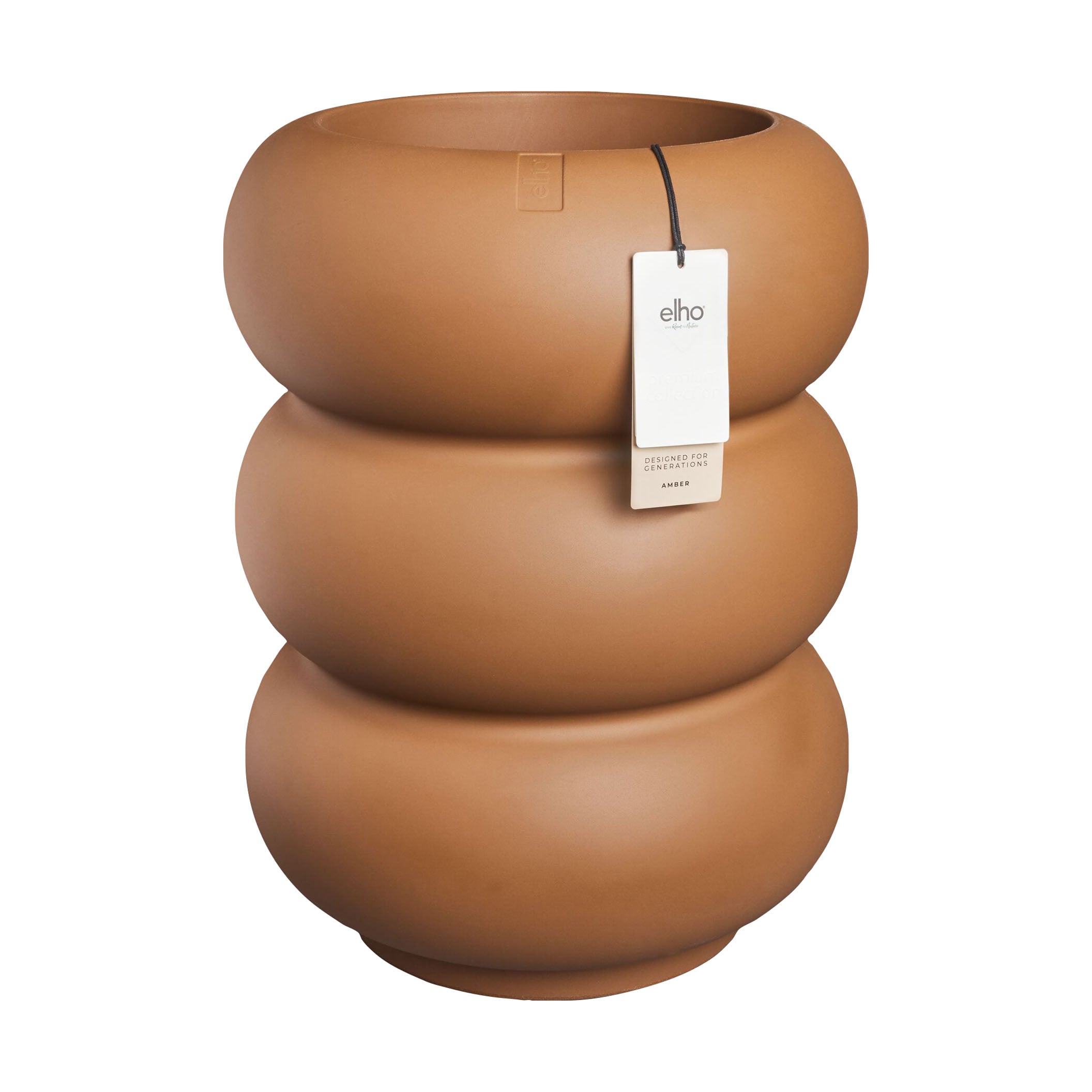 Elho Amber Roll High 43 - Karamel - Ã 43 x H 58 cm - Binnen en Buiten - 100% gerecycled kunststof
