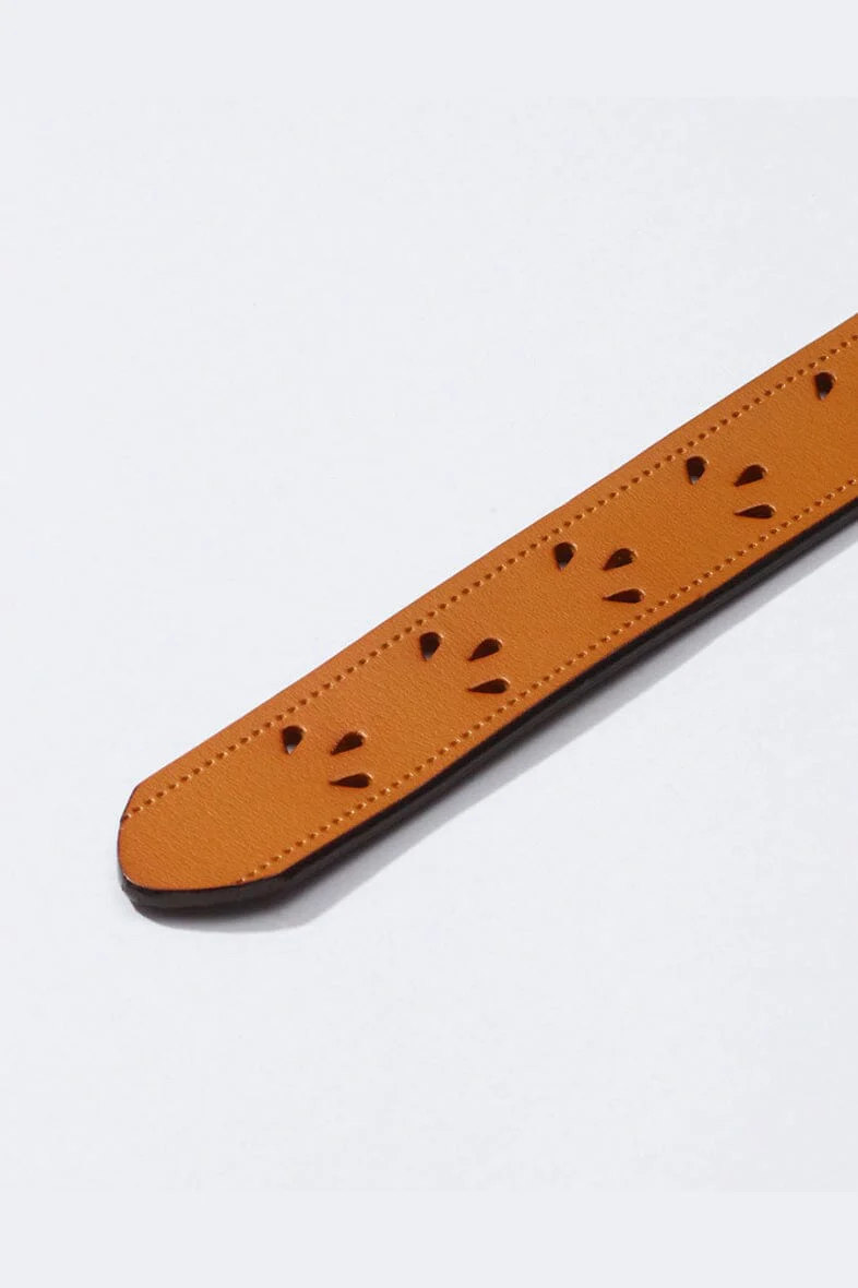 Anobel Copenhagen Womens Belt Flower Pattern CF-9003 camel