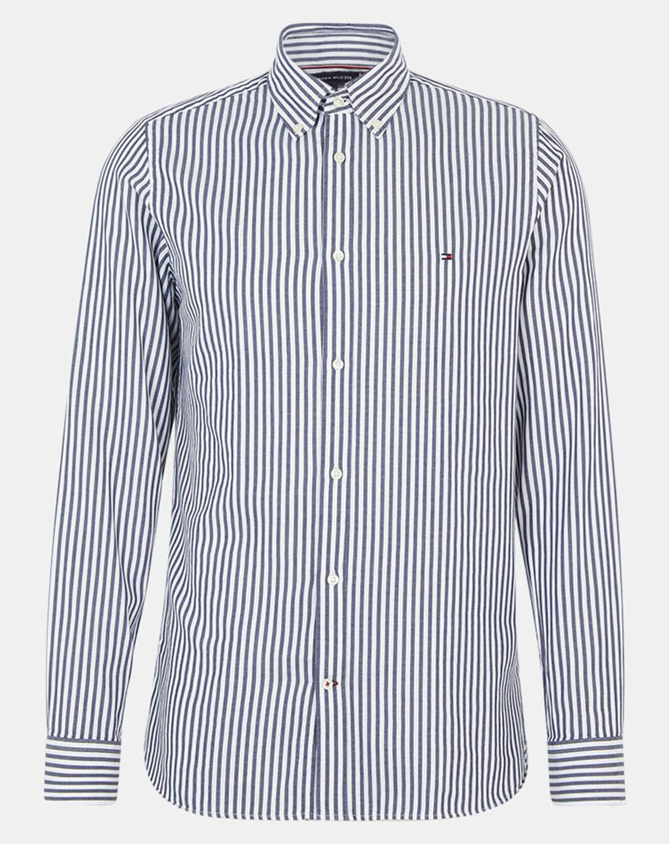 Tommy Hilfiger Chemise slim Dobby rayée bleu/blanc