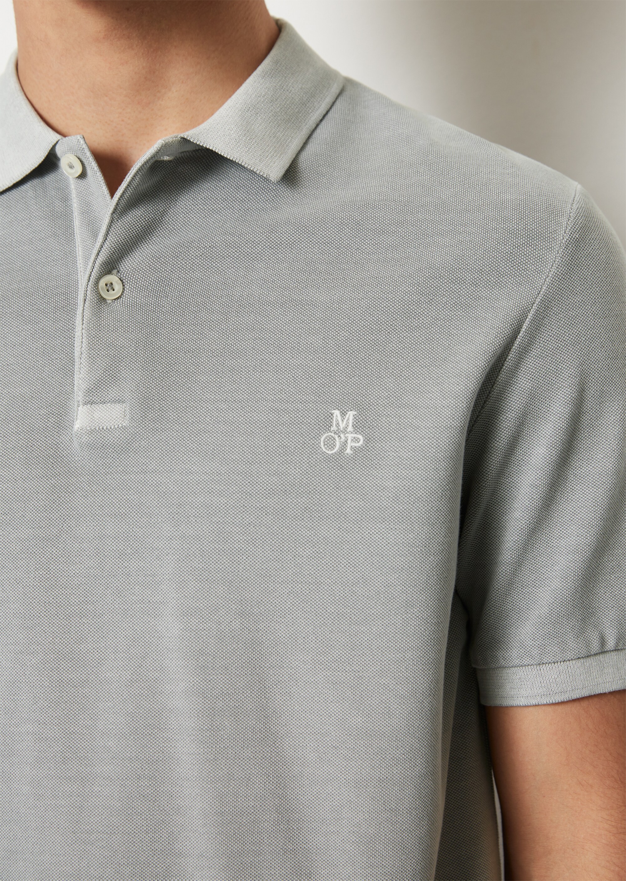 Kurzarm-Poloshirt Piqué shaped aus Organic Cotton-Stretch