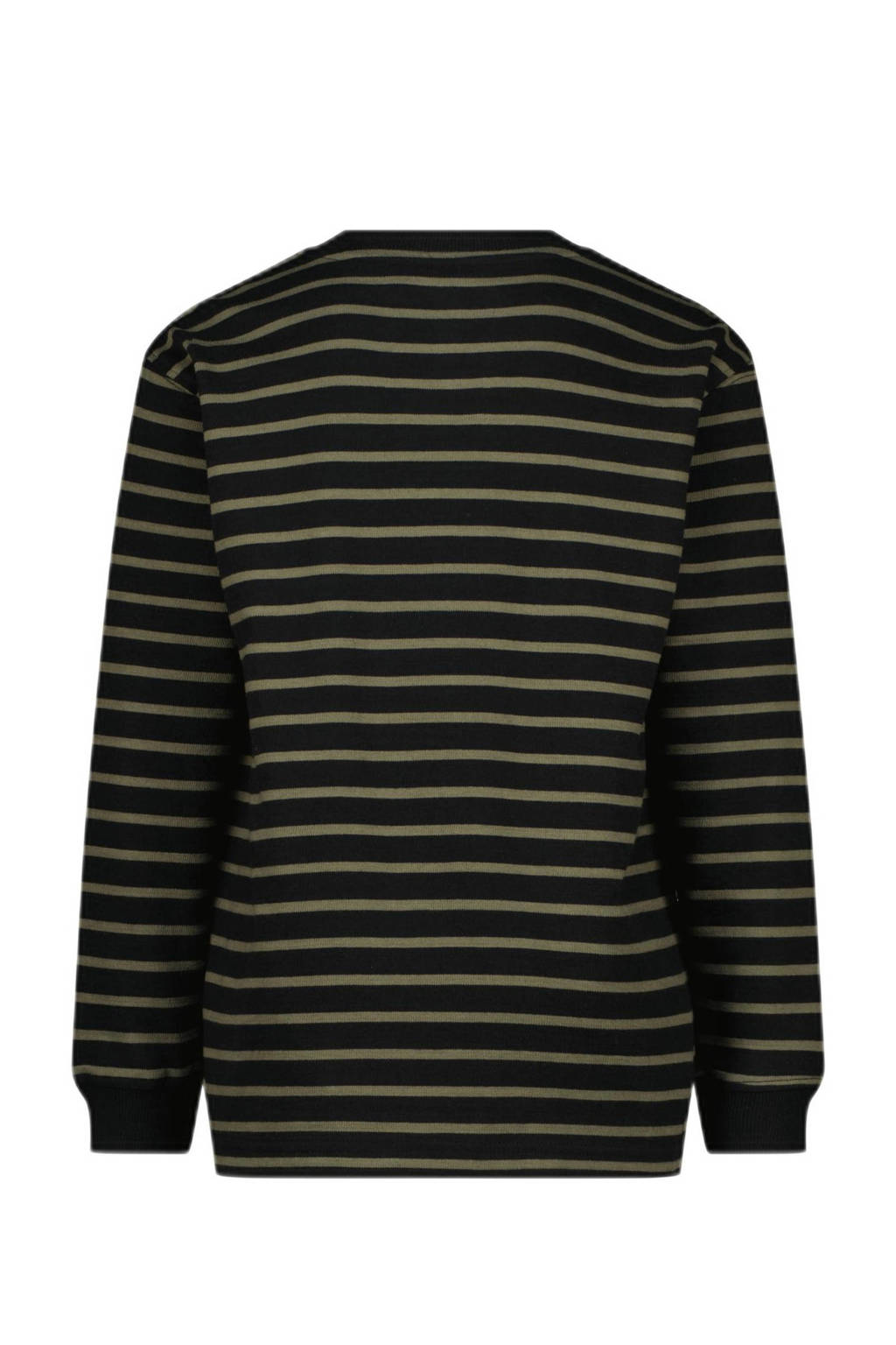 Vingino gestreepte longsleeve Jaq zwart/bruin