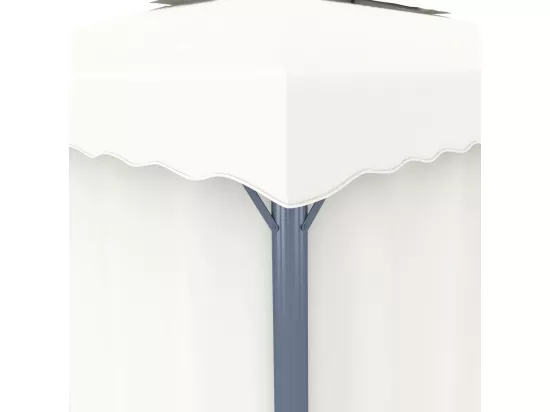 Tonnelle avec rideau 4x3 m Blanc crème Aluminium