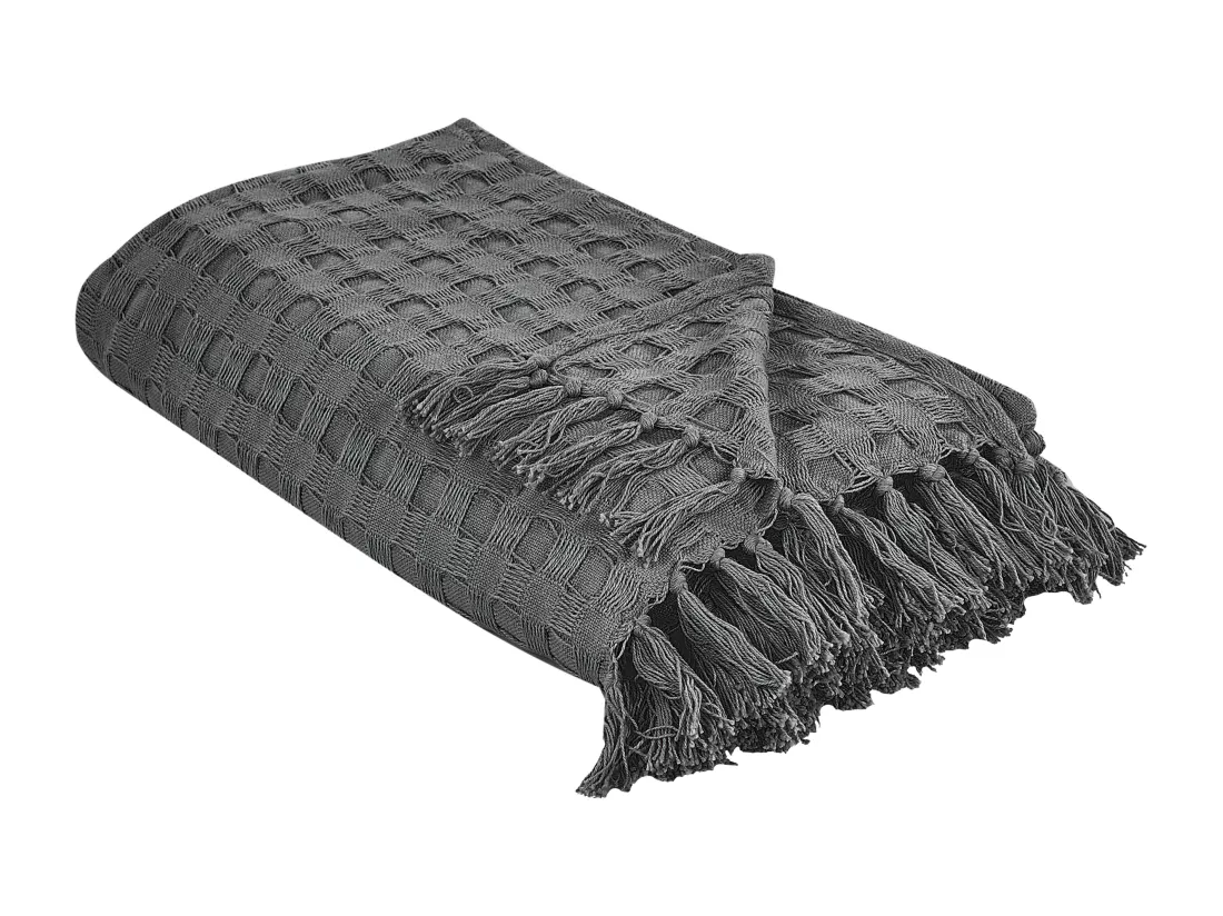Couvre-lits BERE Coton 150 x 200 cm Gris foncé
