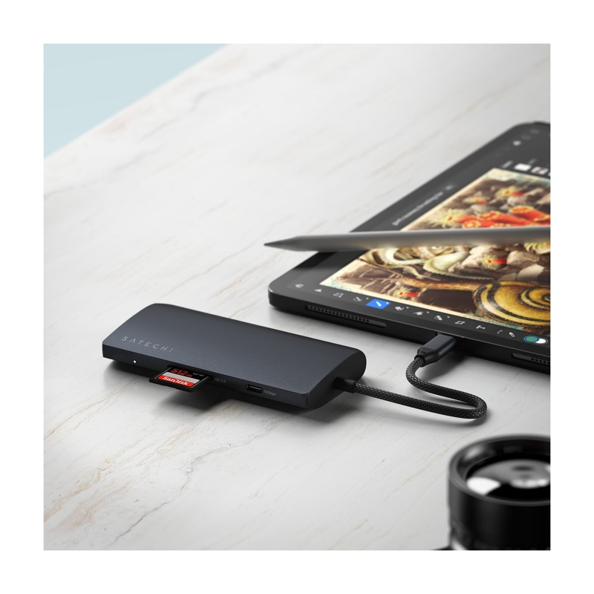 Satechi USB-C 8K Ethernet V3 Multiport USB hub (Midnight)