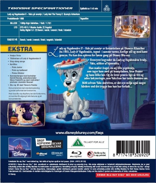Lady Og Vagabonden 2 - Vaks På Eventyr - Blu-Ray