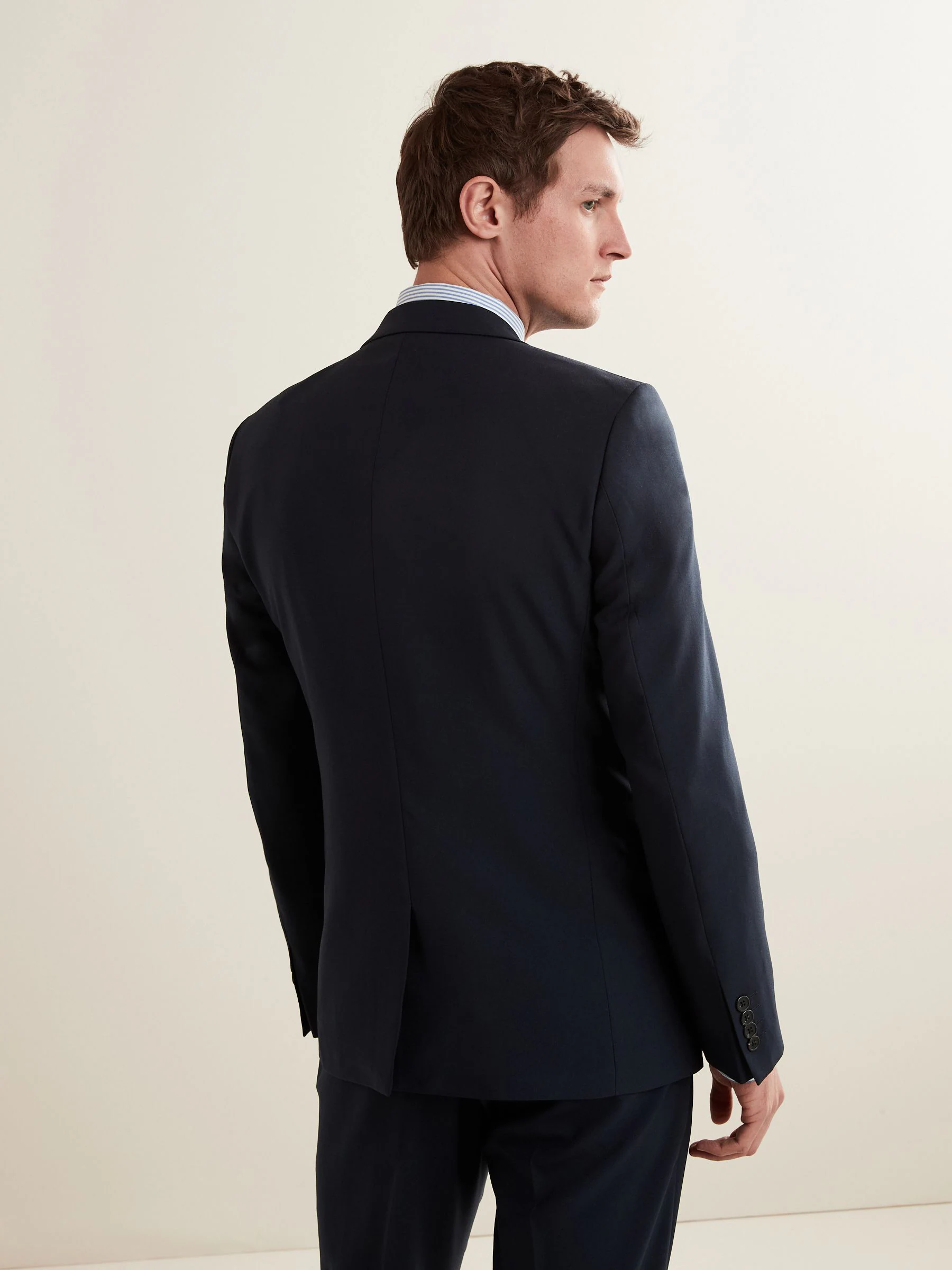 Donkerblauw - Normale Pasvorm - Must-have kostuum: colbert