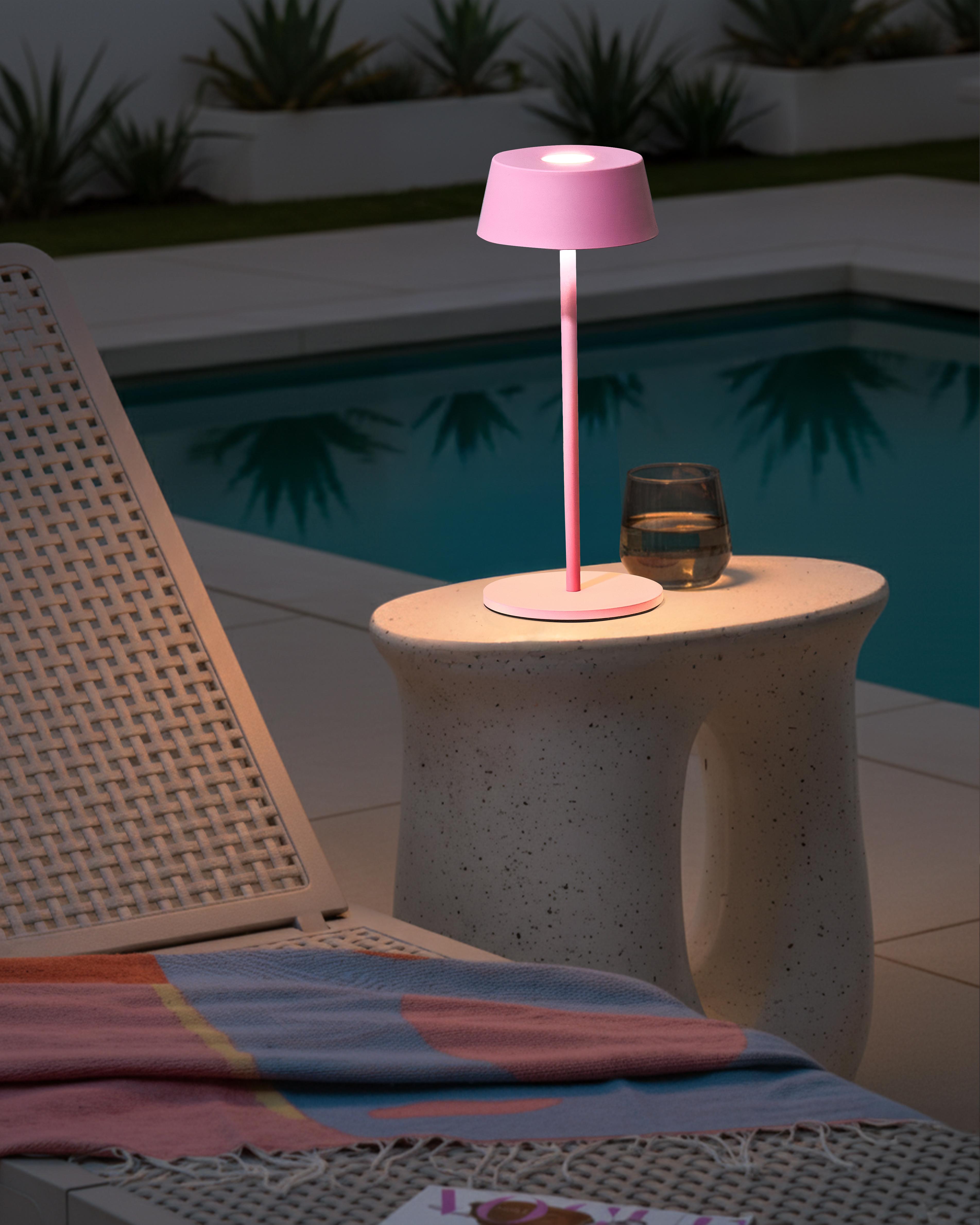 LED draadloze tafellamp GUDER met dimmer Metaal Roze
