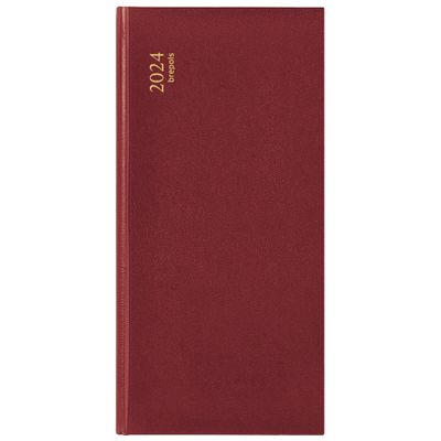 Agenda de poche à l'horizontale Lima Breprint - 1 semaine sur 2 pages - 8 x 16 cm - bordeaux - Brepols