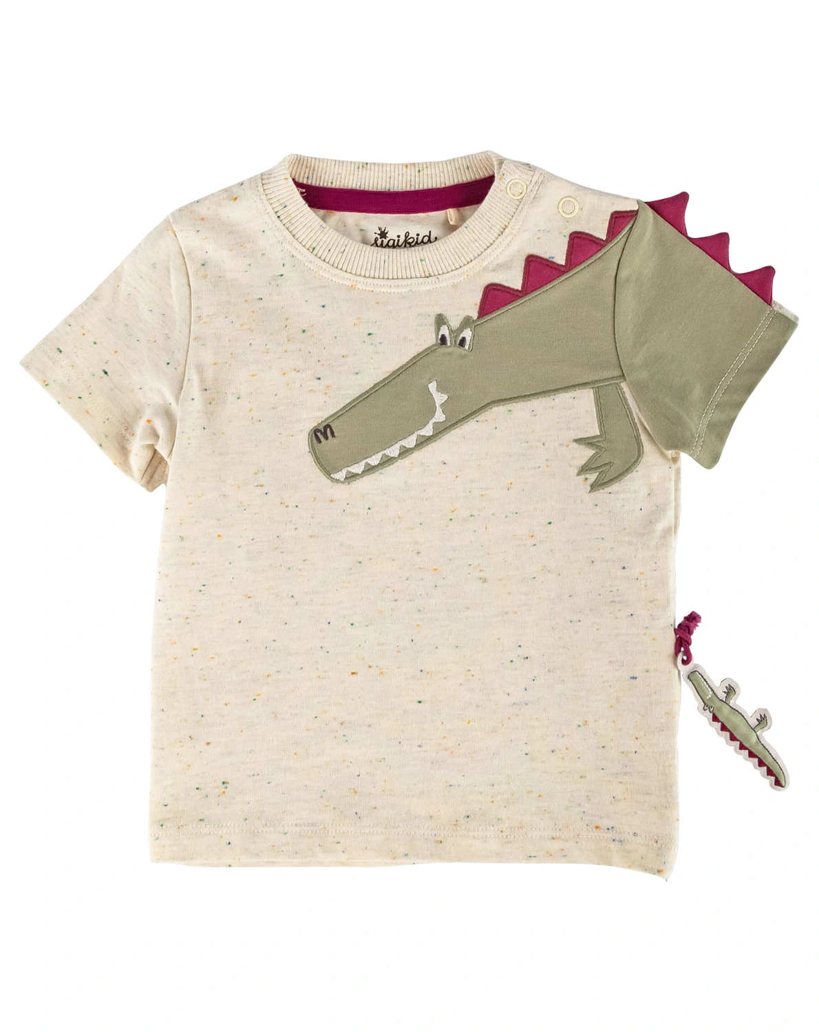 T-Shirt B - WILD CROCODILE HEAD in beige