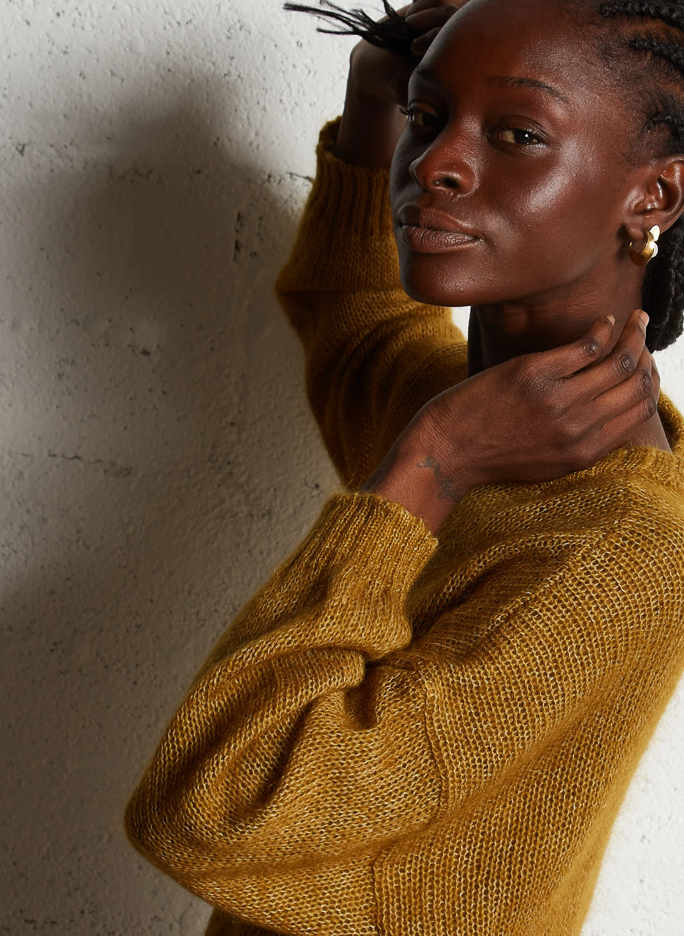BULON - Pull ample en laine mélangée| Orange