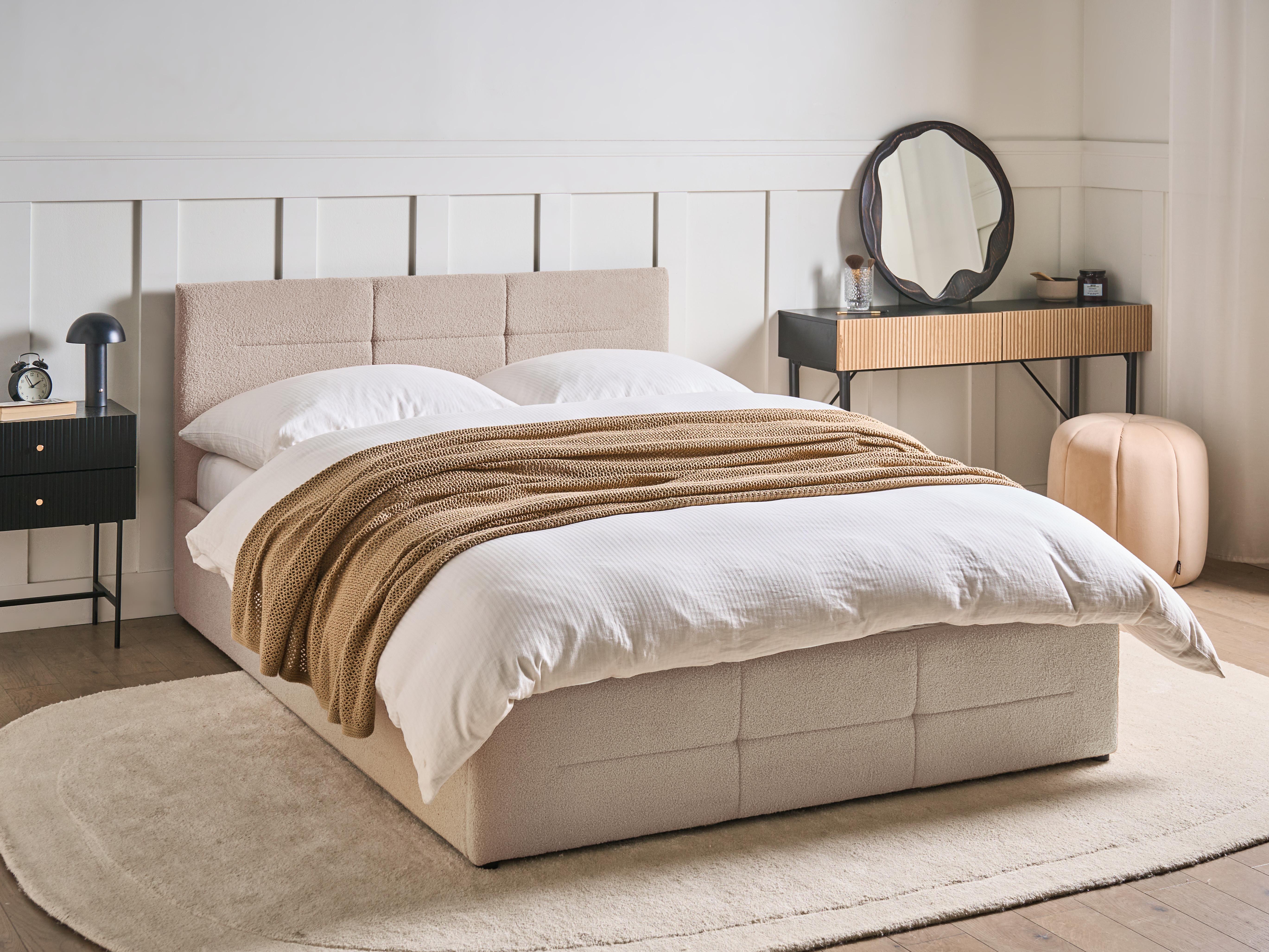 Bed met opbergruimte Bouclé MASSOGNES 140 x 200 cm Beige