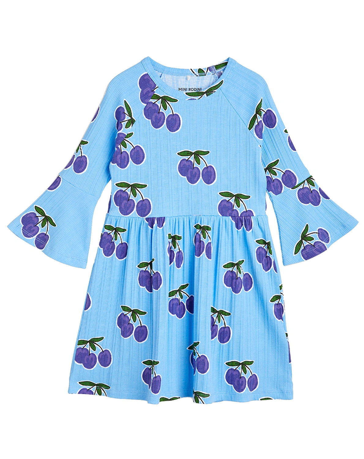 Kleid PLUM AOP mit Trompetenärmel in blue