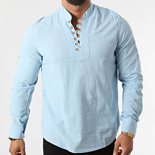 Chemise A Manches Longues JCH-806 Bleu Clair