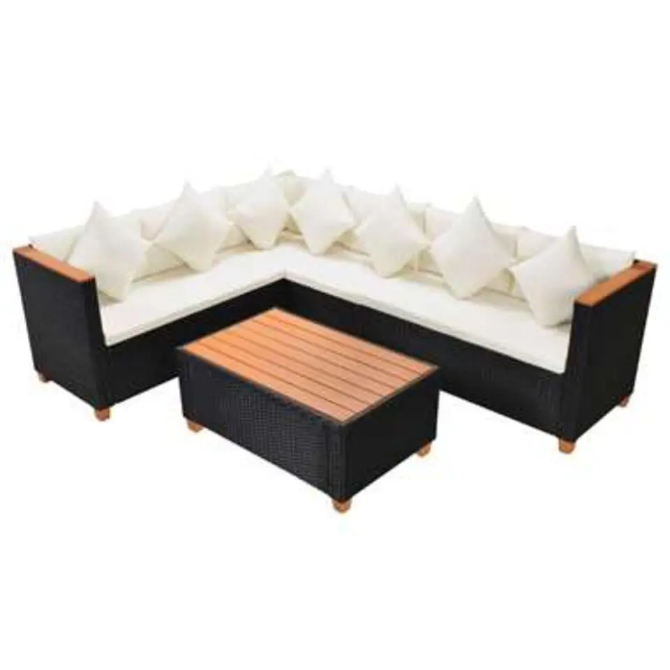 vidaXL - Tuinmeubilair - Zwart - Poly rattan