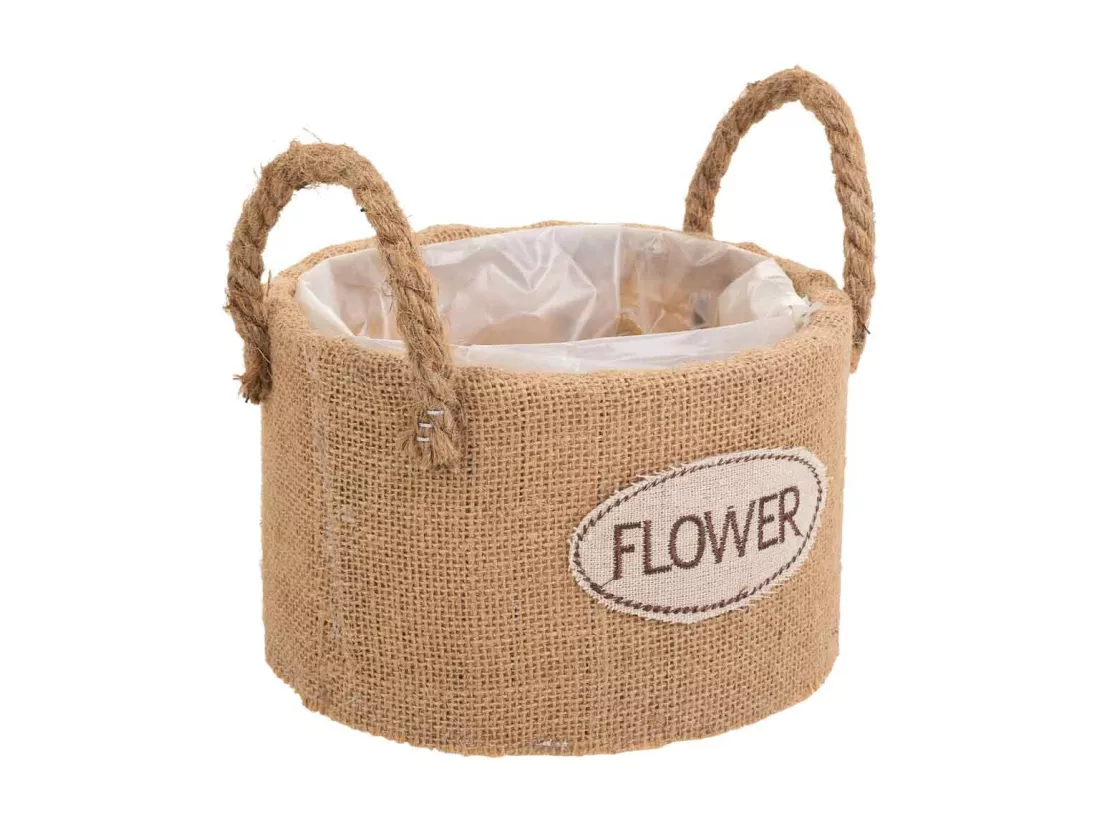 Panier en fil de tissu marron d19x11,5h