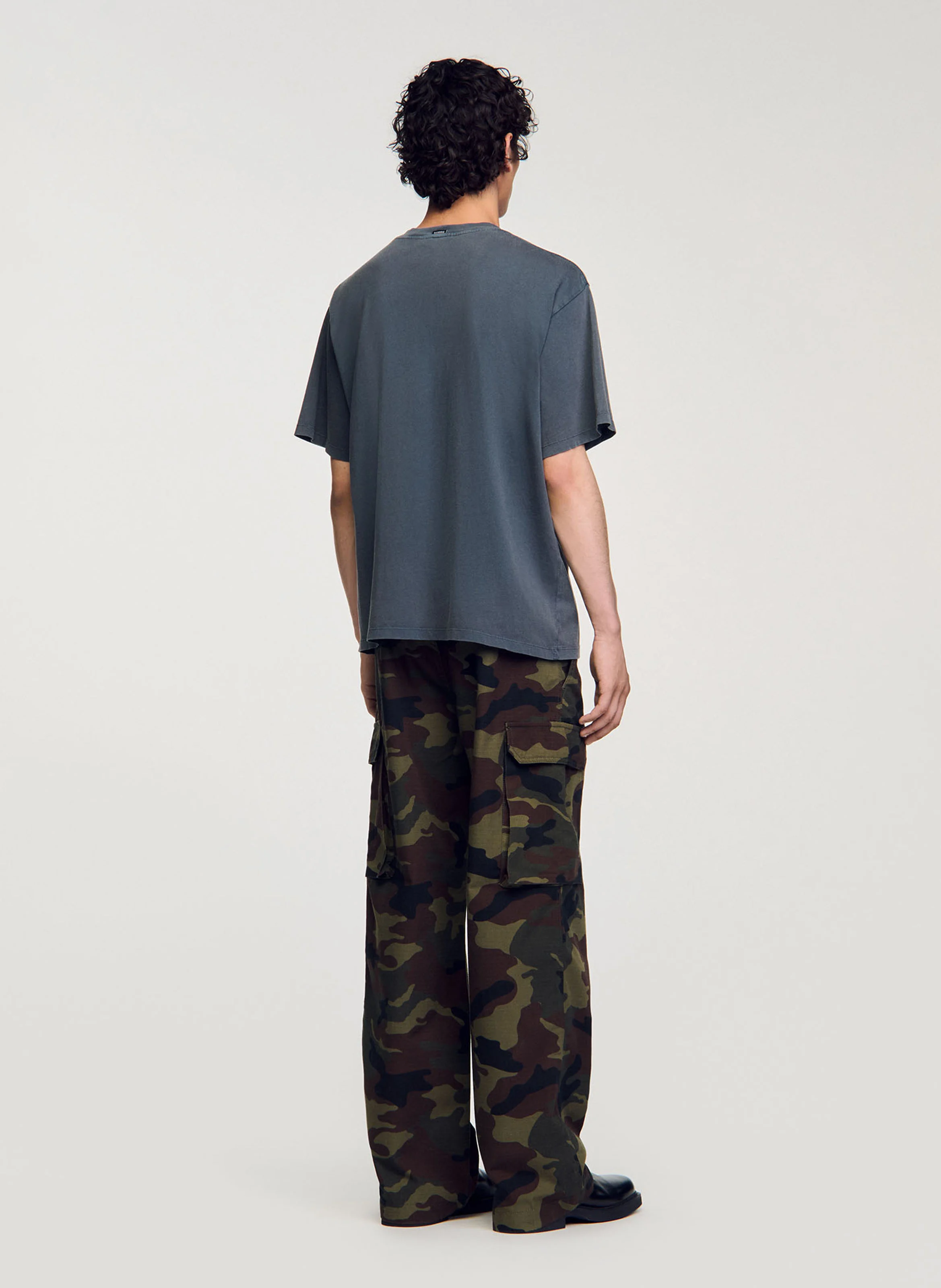 Tee-shirt col rond en coton | Gris