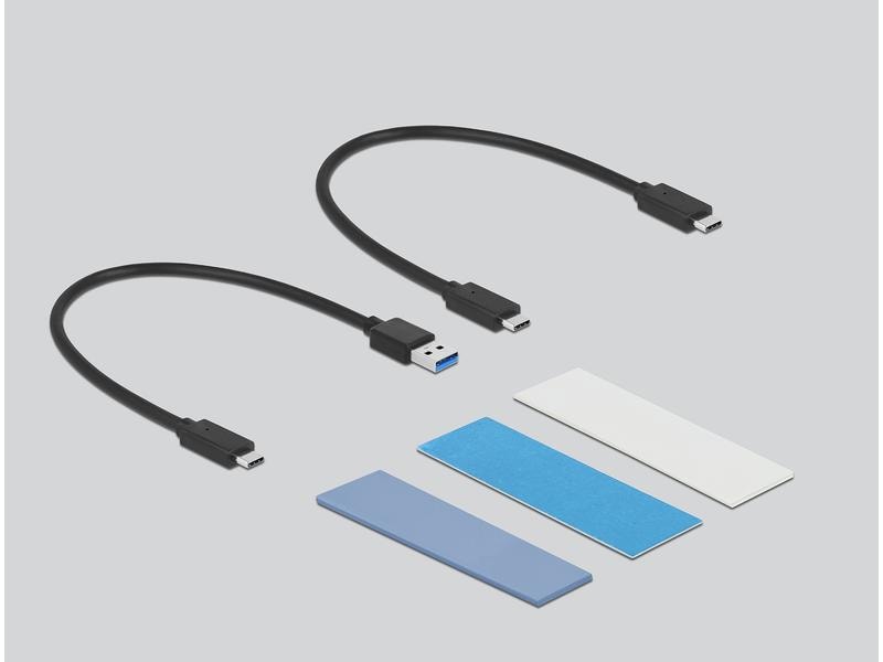 Delock Externes Gehäuse M.2 SATA&NVME zu USB.3.2 M.2 Externes USB Type-C Combo Gehäuse für M.2 NVMe PCIe oder SATA SSD – werkzeugfrei