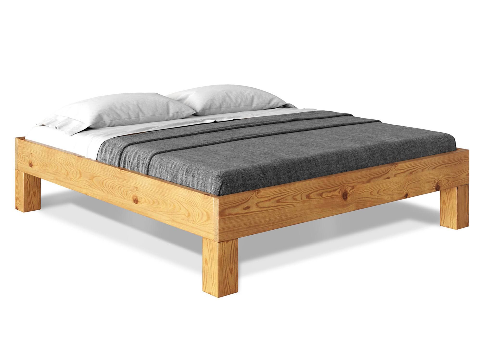 möbel-eins Massivholzbett Curby 4-Fuß-Bett Kopfteil Material Massivhol