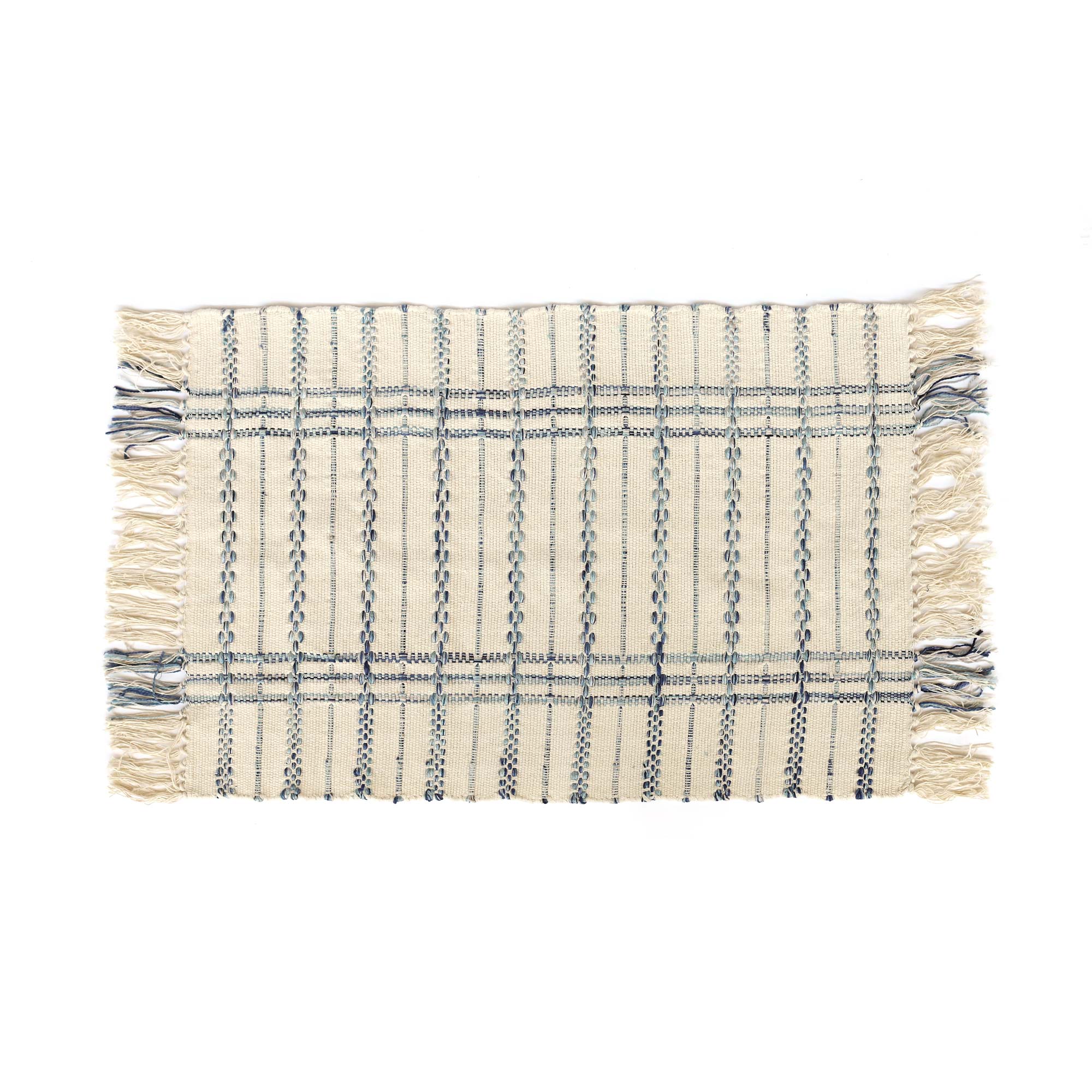 Mini-Rug 'Lysann' weiß-blau, B 90 cm, L 60 cm von fischer's lagerhaus