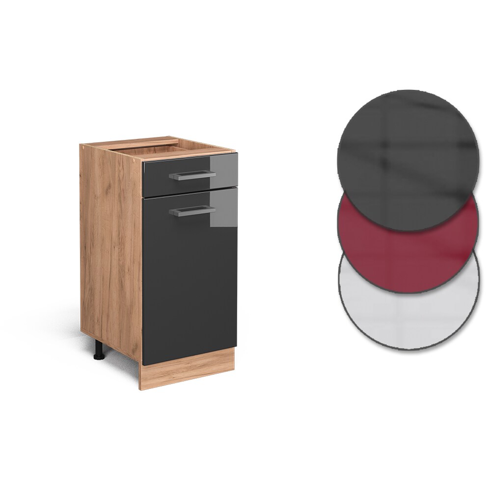 Vicco Schubunterschrank Küchenschrank Küchenzeile R-Line 40 cm Goldkraft Anthrazit