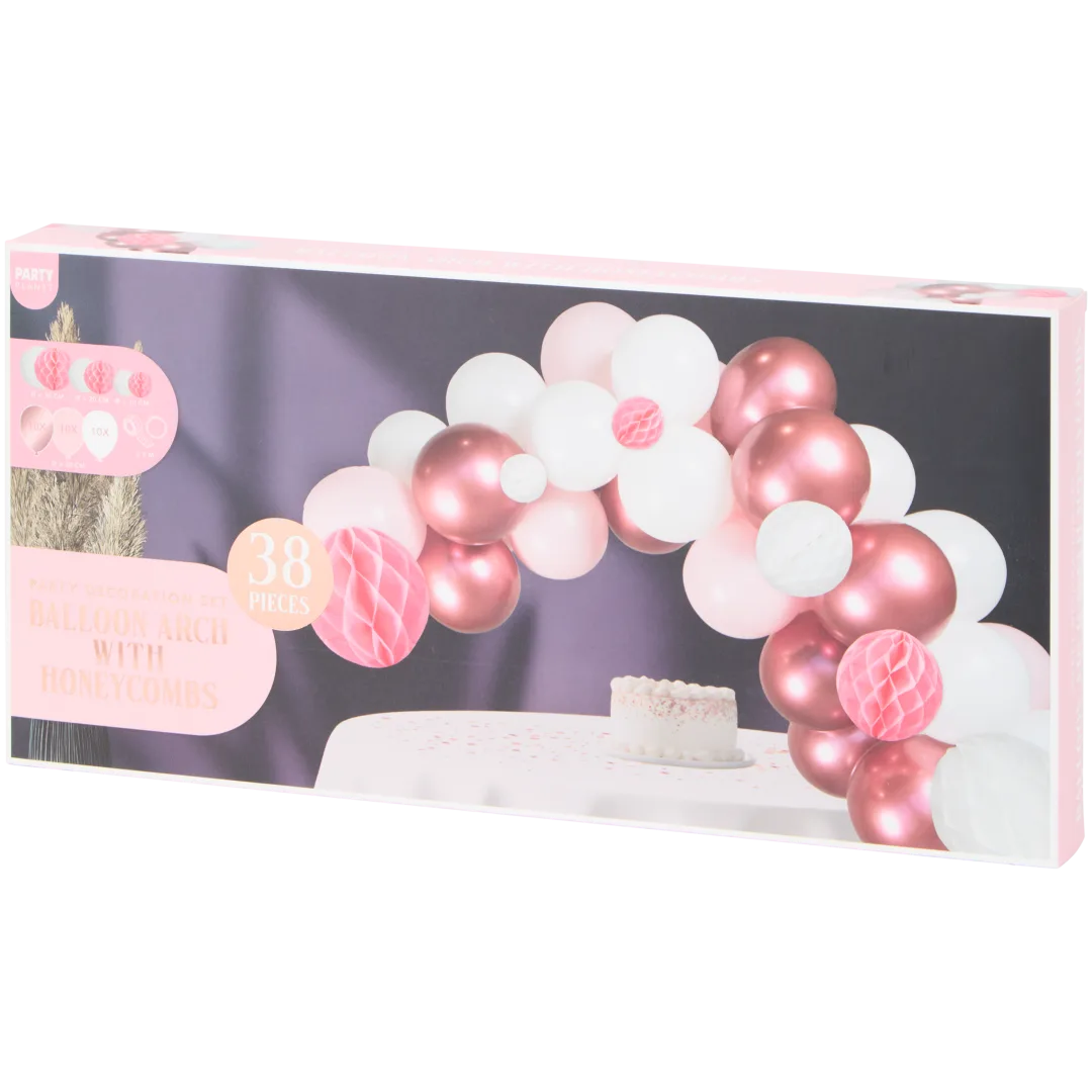 Arche de ballons et nids d'abeille