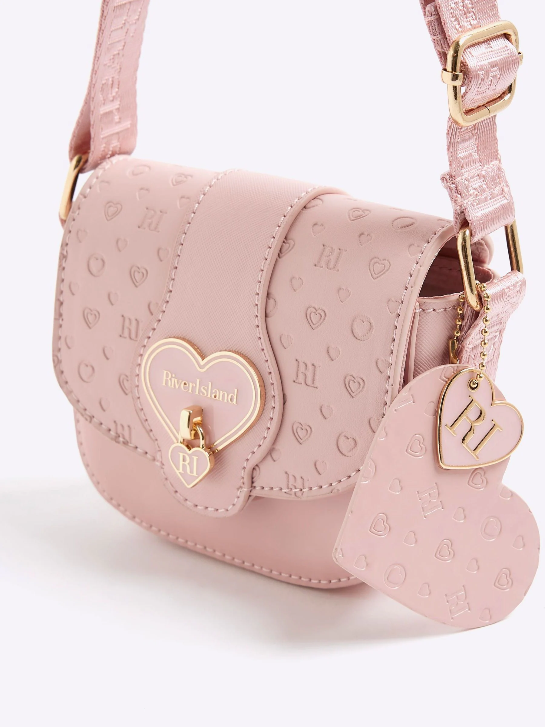 River Island Heartlock tas met monogram voor meisjes