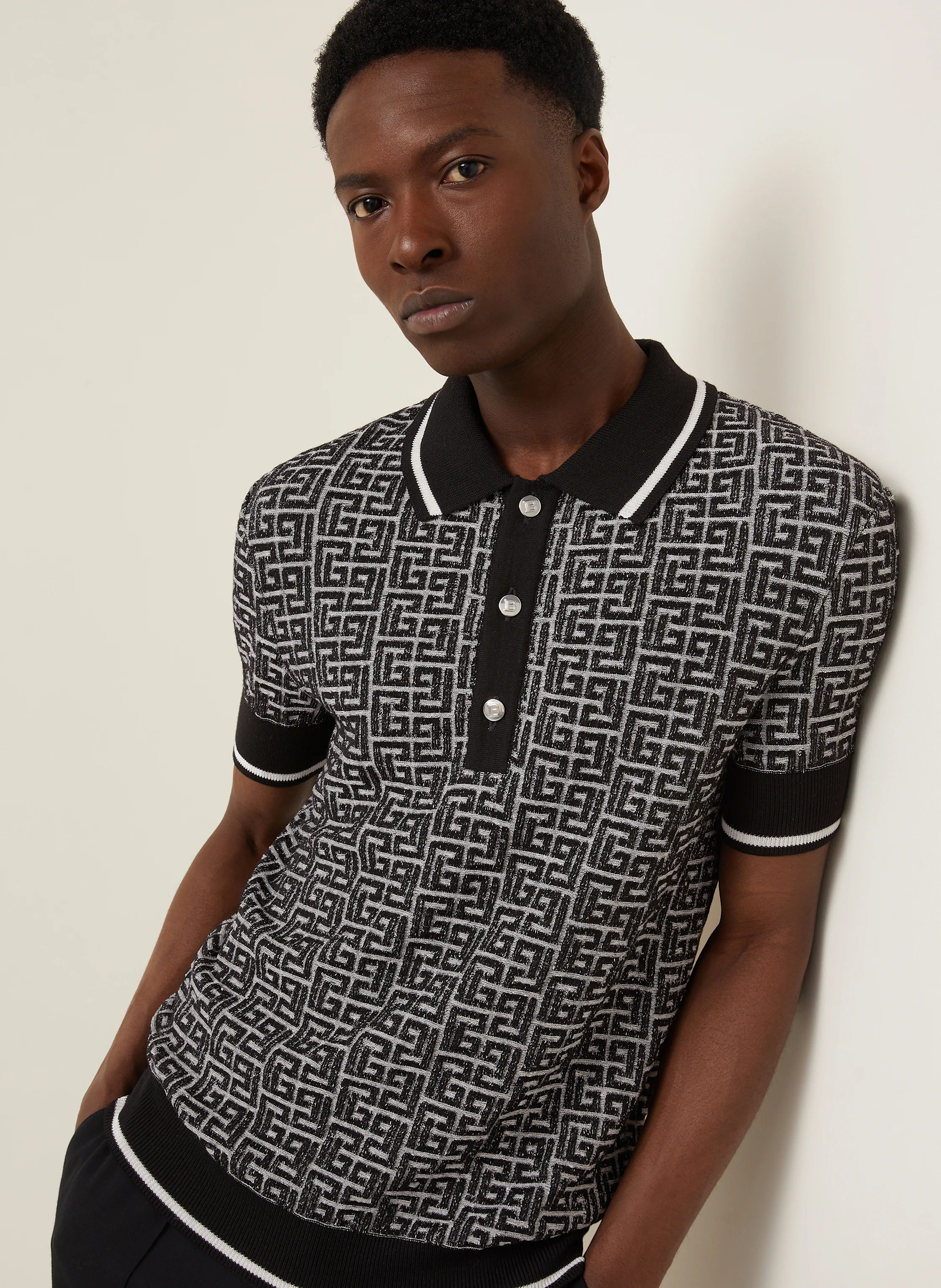 BALMAIN Strick-Poloshirt
