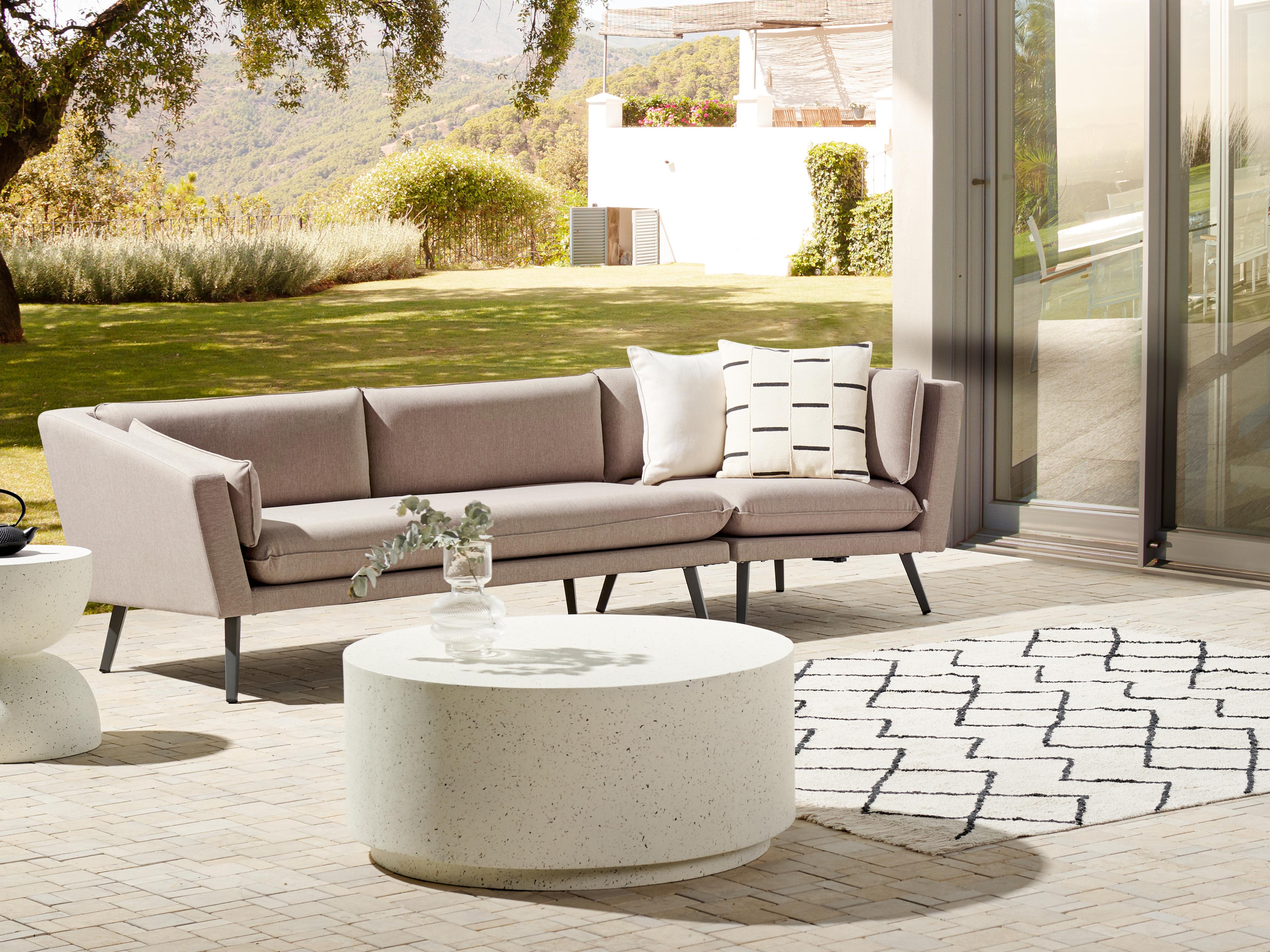 Tuin loungebank 3-zits LORETELLO rechtszijdig Beige