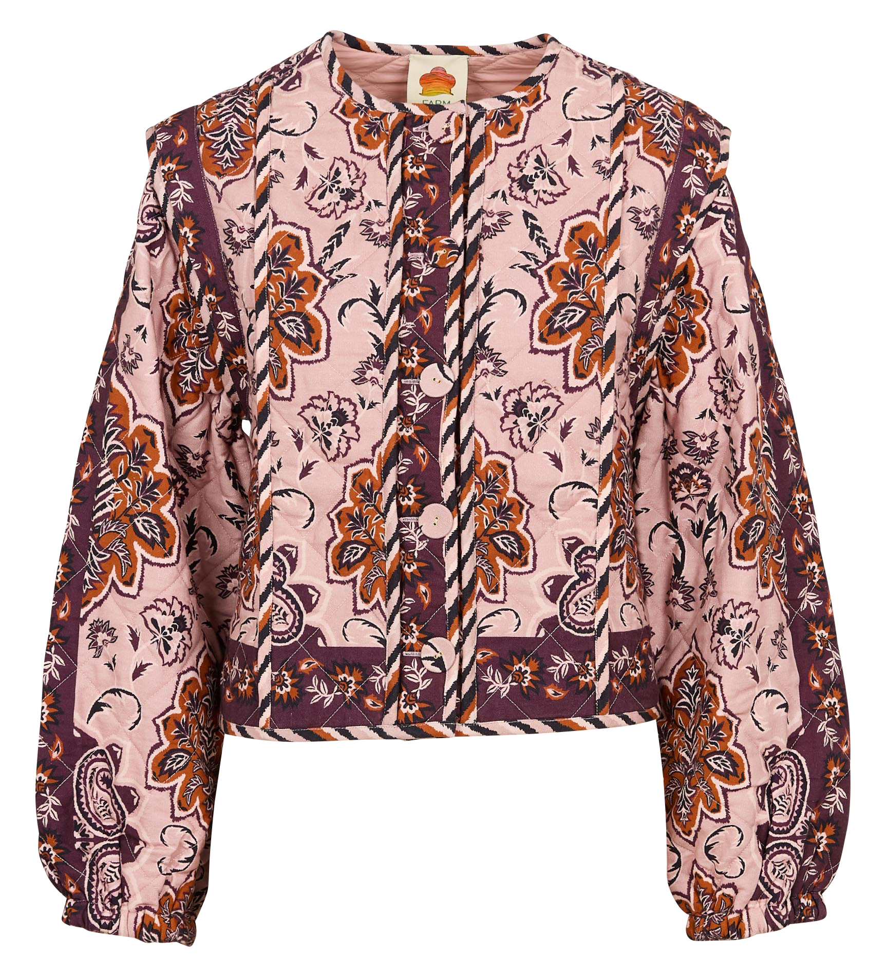 Veste droite en coton imprimé | Multicolore
