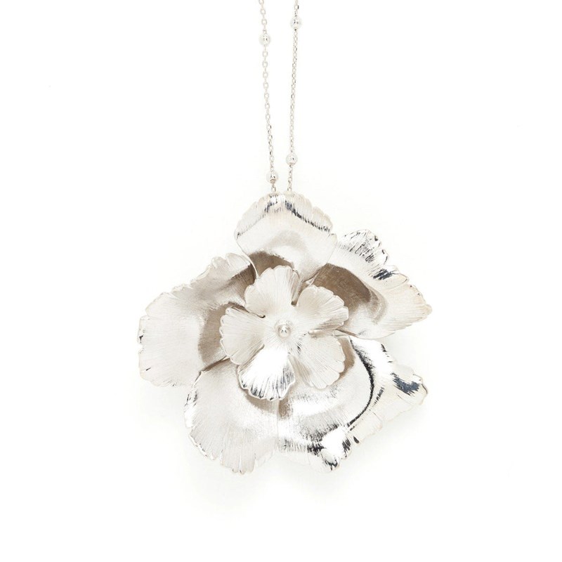 sautoir fleurs plaqué argent - ORPHÉE