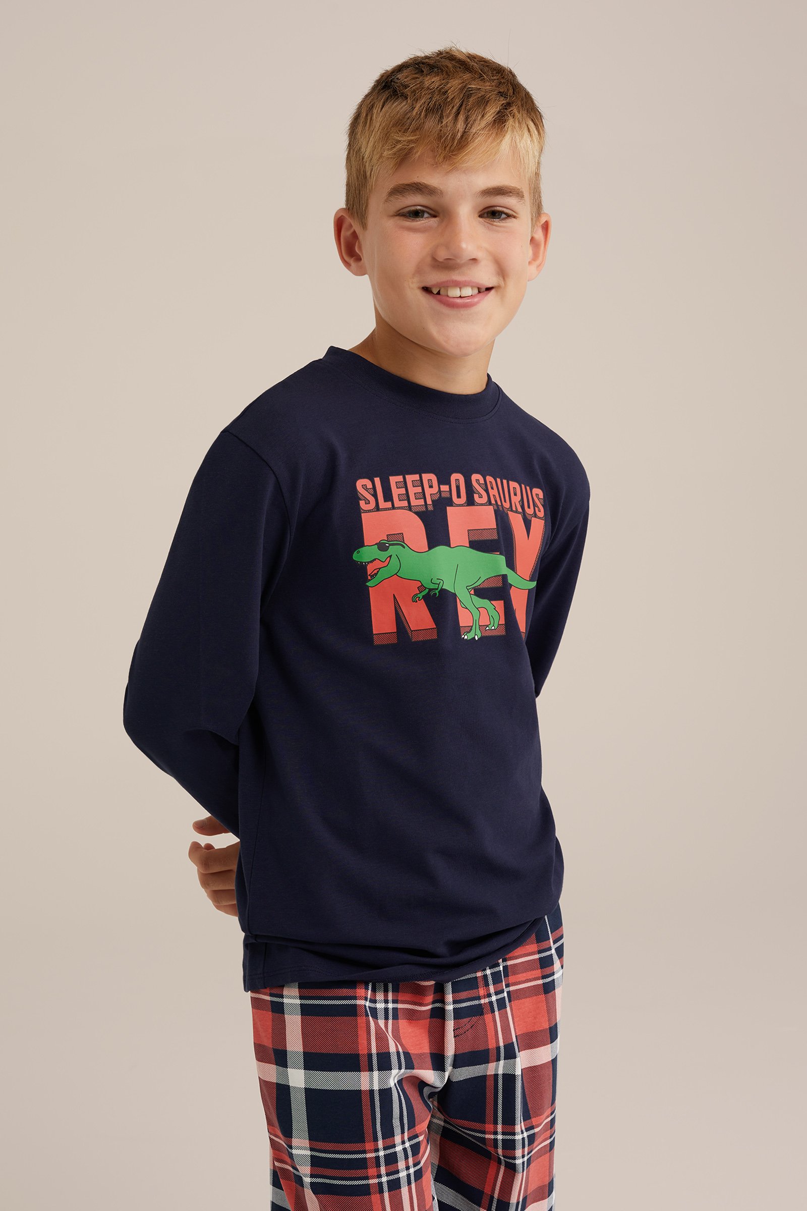 Jongens pyjamaset met dessin WE Fashion Donkerblauw